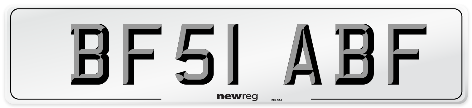 BF51 ABF Number Plate from New Reg